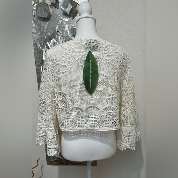 NWT FARM Rio Guipire Blouse- Off-White- Size Small - Picture 10 of 16